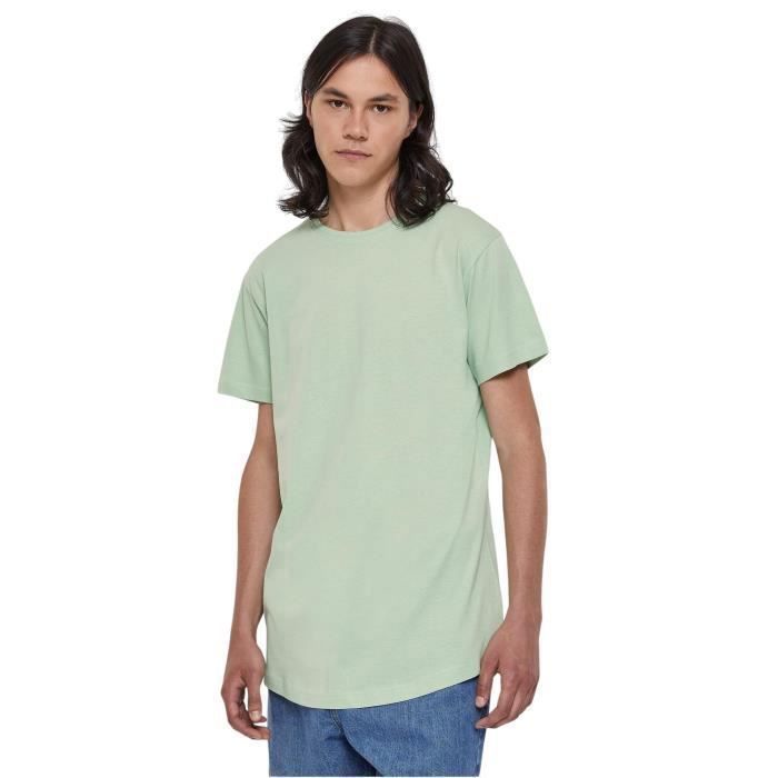 T-shirt long - Urban Classics - Shaped - Vintagegreen - Pur coton - Coupe regular