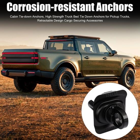 Cabin Tie-down Anchors, High Strength Truck Bed Tie Down Anchors for Pickup Trucks, Retractable Design Cargo Securing Accessories