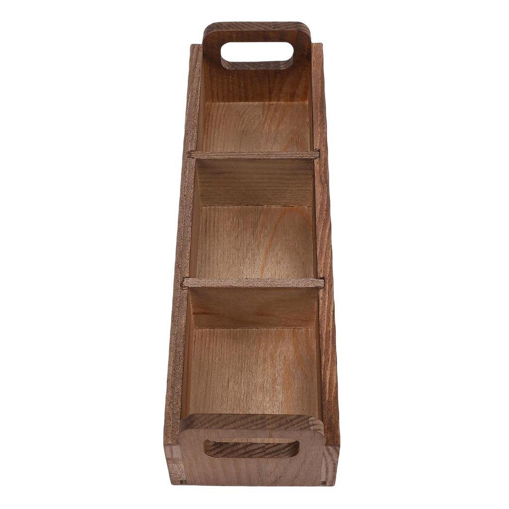 Teebeutel-Organizer aus Holz, 3 Fächer, Aufbewahrungsbox für Teebeutel, mit doppeltem Griff für Kaffee, Zucker, Arbeitsplatte