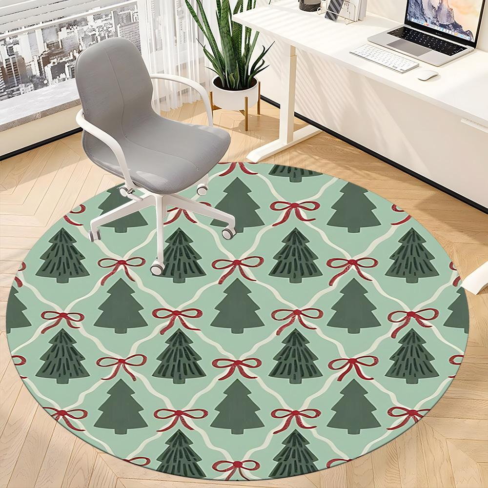 1pc Christmas Wrapping Office Round Rug, Non-slip, Soft and Durable Office Rug for Interior Decoration, Perfect for Office, Beautiful Decoration Yy260