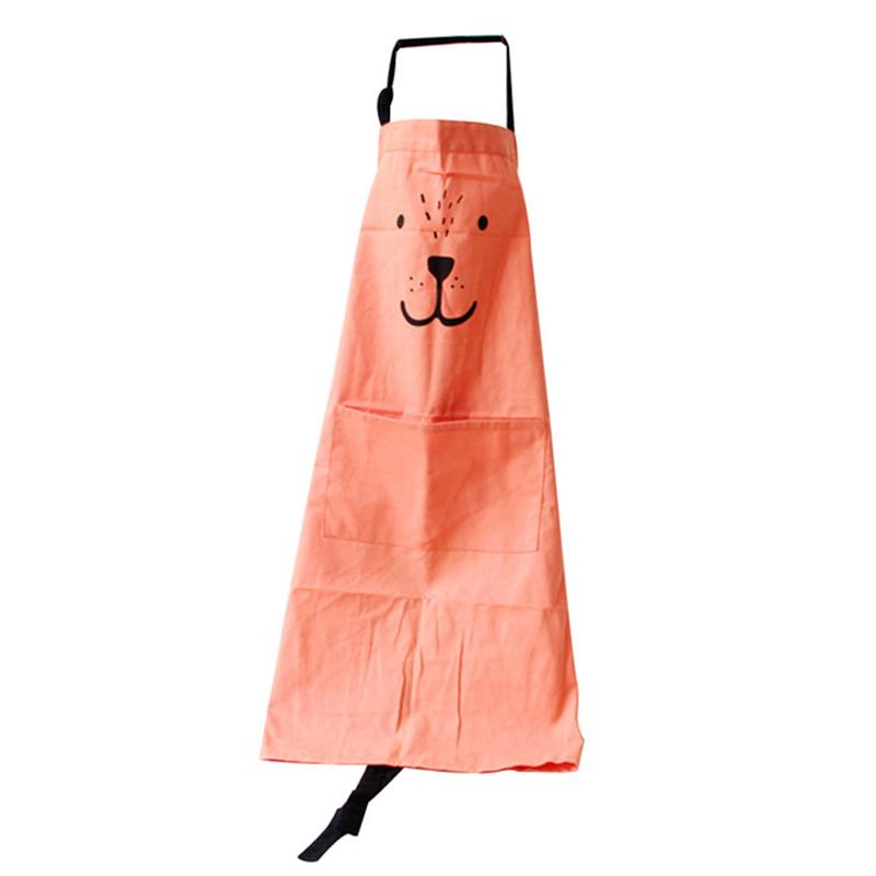 Waterproof Animal Print Cotton Linen Kitchen Cooking Bib Apron Cartoon Kitchen Apron Rabbit Print Adult Children Apron children