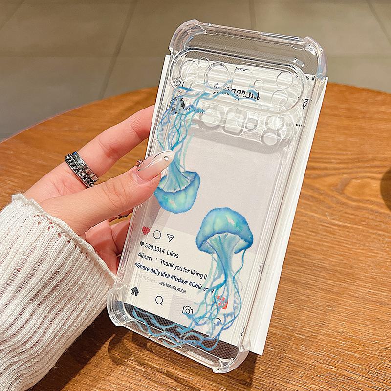 Octopus Starfish Pattern Case For Google Pixel 9 Pro XL 9A Shockproof TPU Silicone Clear Soft Cover
