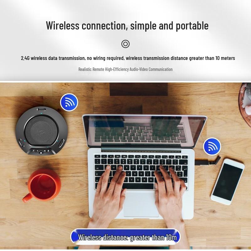 Hikvision DS-65VA300W Wireless USB Omnidirectional Conference Microphone (CN version)