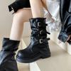 Fashion Block Heel Square Toe Fashion Boots 2025 New Early Autumn Mid-Tube Casual Sleeve Booties for Women