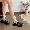 New Spring British Style Women Loafers Shoes Concise Round Toe Slip On Shoes Ladies Convenient Low Heel Leather Single Shoes