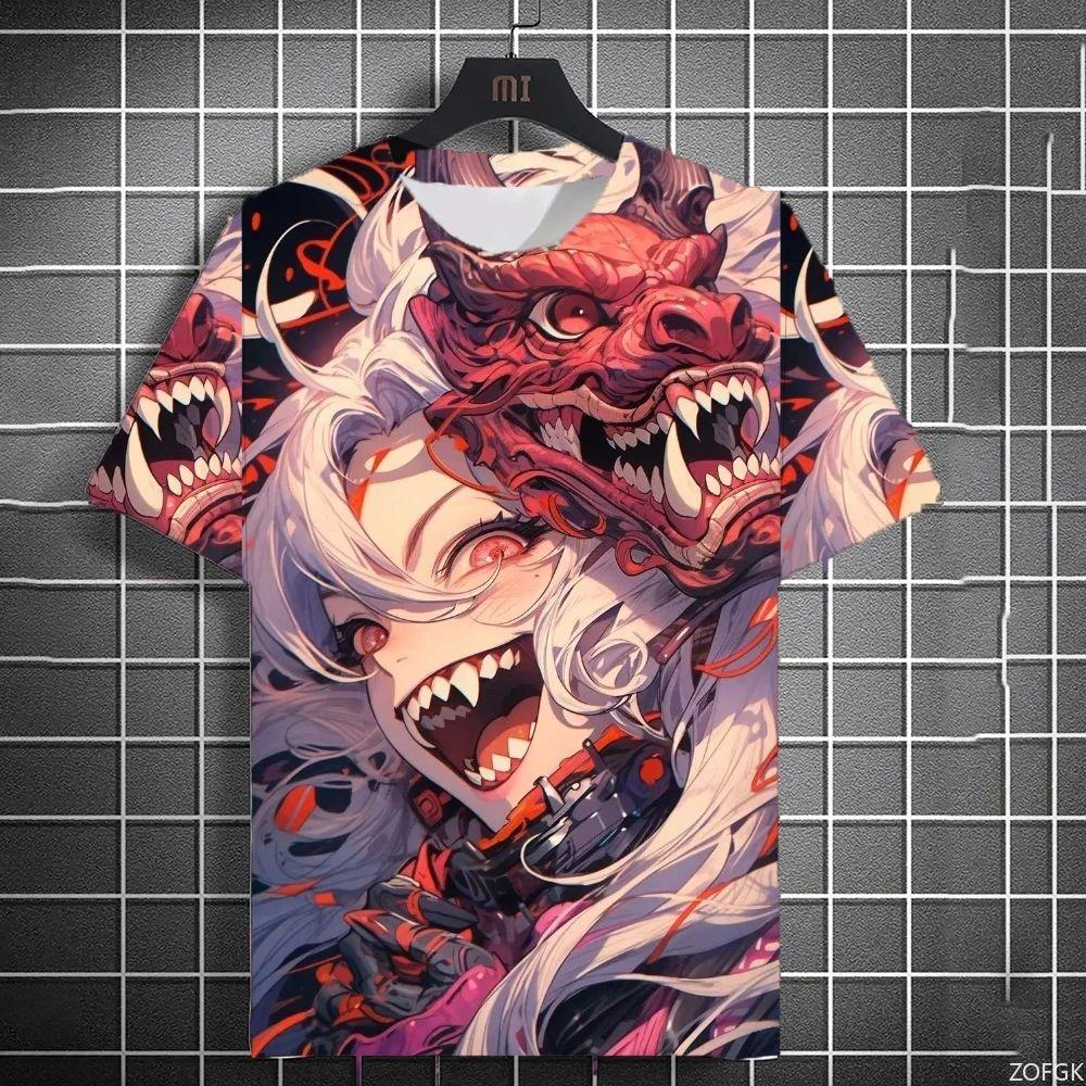 

Summer Fashion Loose 3D Printing Anime Animation Casual Round Neck Short Sleeve Women s T-shirt XS