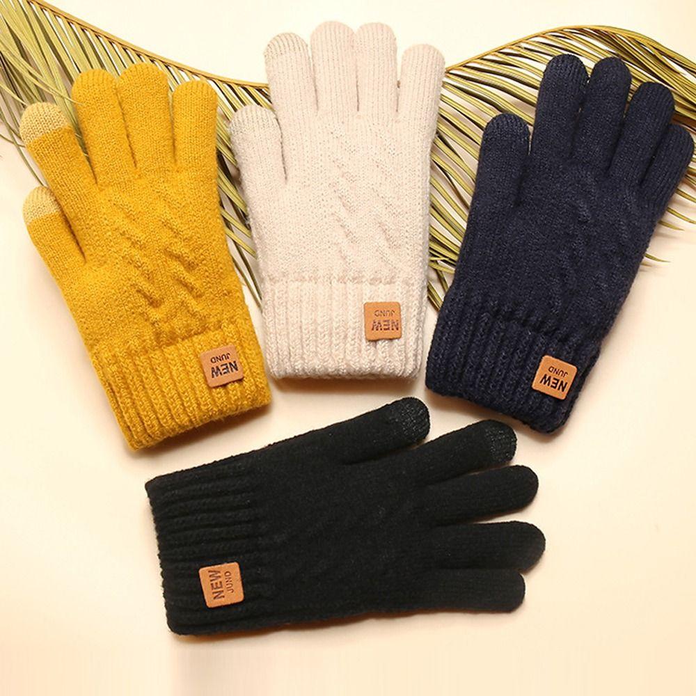 Cold Proof Touch Screen Gloves Thickened Plush Mittens Fashion Driving Gloves  Winter