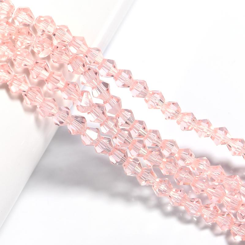 Apx 95pcs/Strand 4mm Shiny Crystal Beads Bicone Beads Faceted Glass Beads Loose Spacer Beads for Bracelet DIY Jewelry Making