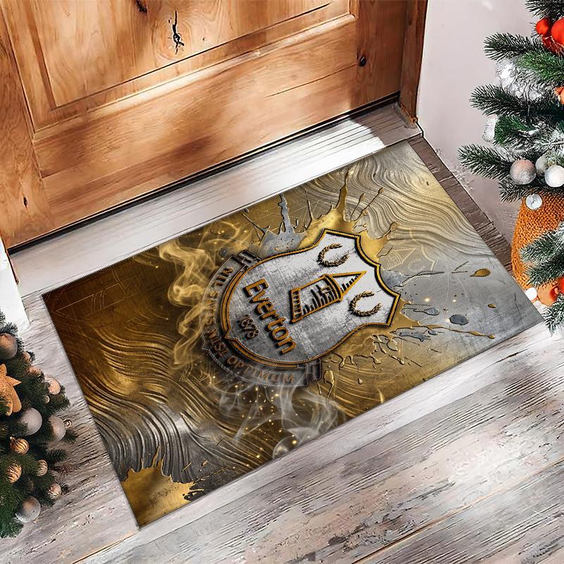 Tappeto in Velluto di Cristallo con Stampa Calcio Everton, Comodo Assorbente d'Acqua Antiscivolo Tappeto per Pavimenti Interni