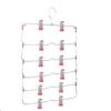 1PC Multilayer Clothes Hangers With 12 Clips Clothing Storage Rack Holder Drying Wardrobe Folding Pants Clothes Metal Skirt Rack