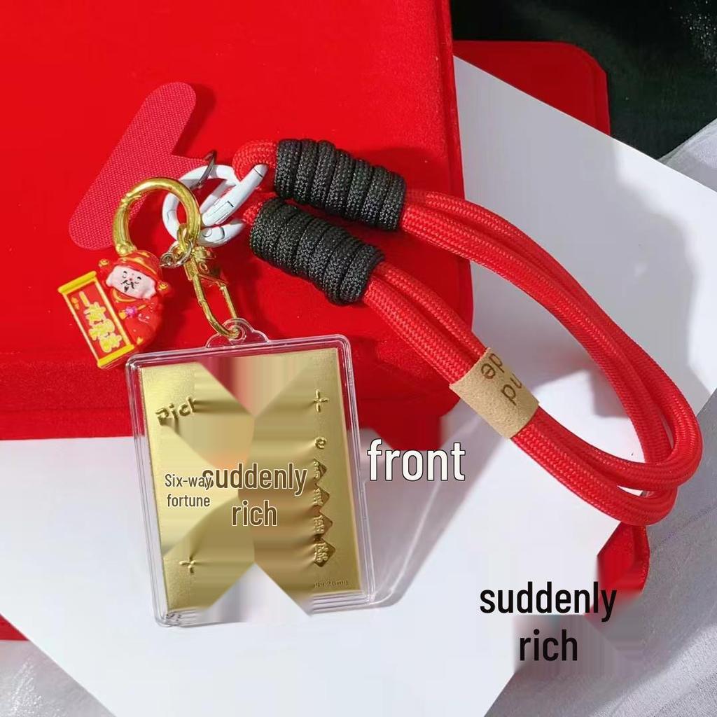999 Pure Gold Shuibei Style Mobile Phone Pendant: Symbols of Abundance and Prosperity