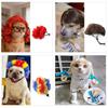 1 Set Cat Wig And Glasses Funny Pet Costume Adjustable Pet Wig Big Hair Photo Prop Outfit for Cats And Small Dogs Holiday Party Cosplay