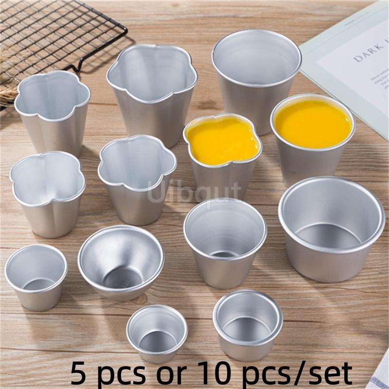 5 or 10 pcs set Pudding Cup Molds Mini Fluted Cake Pans Jelly Fast Heat-Up Aluminum Alloy Baking Mold Mousse Dish Cheese Mould
