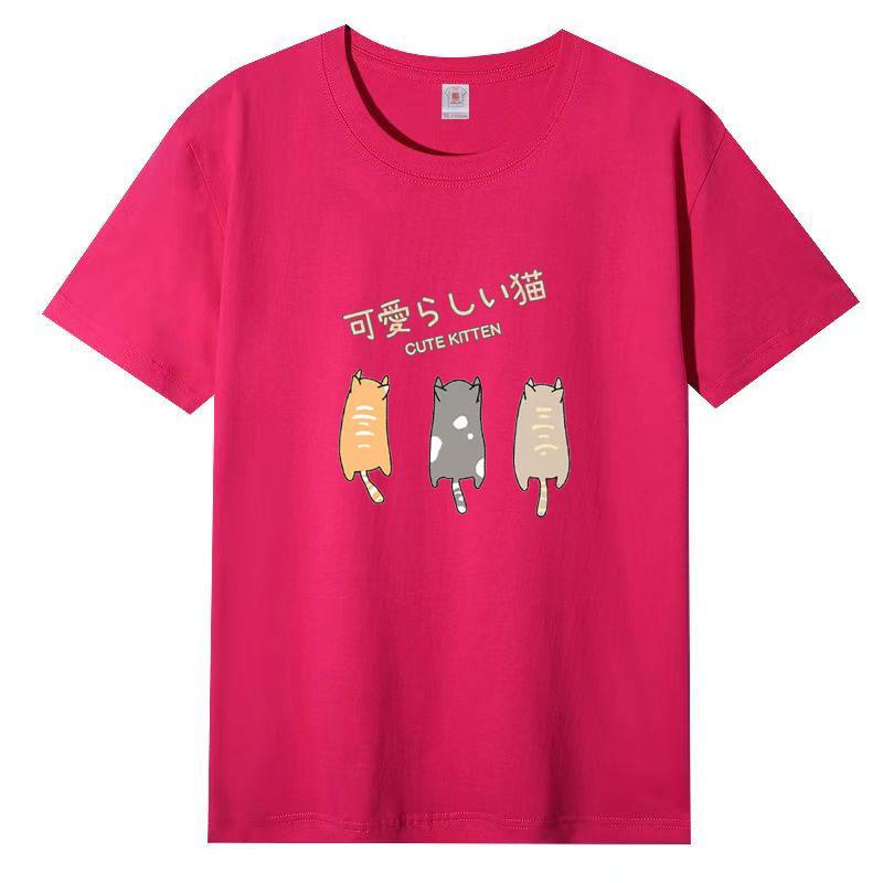 Cotton New Short-sleeved T-shirt Loose Large Size Women's Tops Summer Korean Version of The T-shirt Women