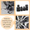 4PCS 1/2 3/8 1/4 Inch Impact Socket Adapter Reducer Set Use Wrenches Drills In Auto and Impact Driver Construction Work