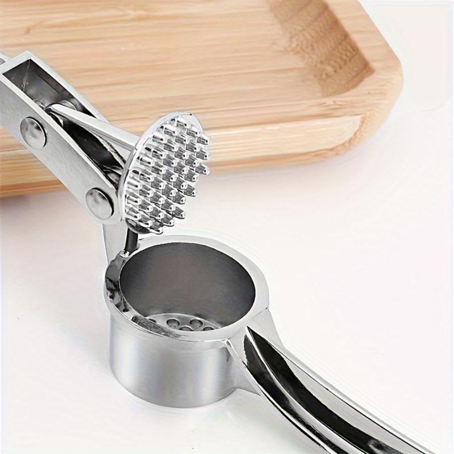 Heavy-Duty Stainless/Garlic Masher & Press, Heavy-Duty Zinc Alloy-like Garlic Crusher with Handle, Dishwasher, Manual Garlic Grinder, Restaurant & Use