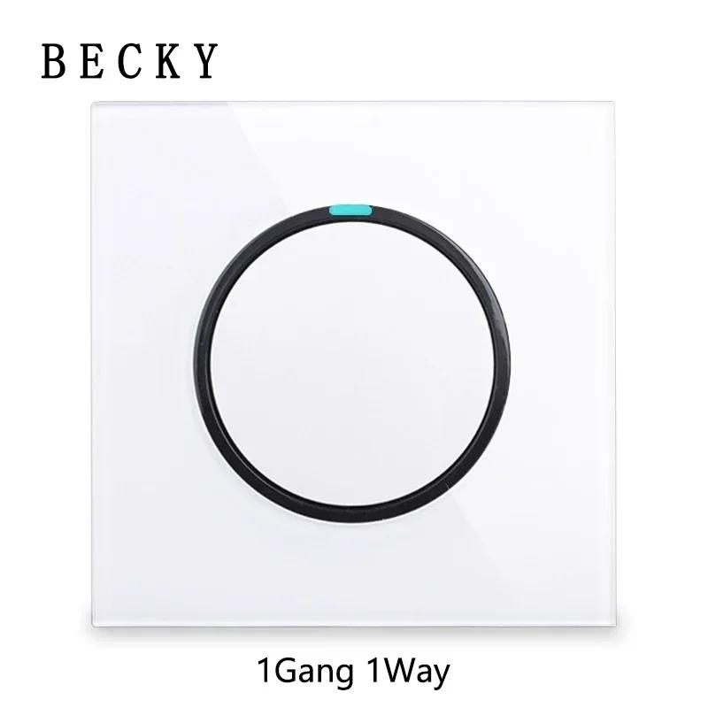 White Light for Glass Panel Switch Button, EU UK Standard Round Reset Point Switch, Bedroom Usb Switch Socket1-4gang AC110V-250V