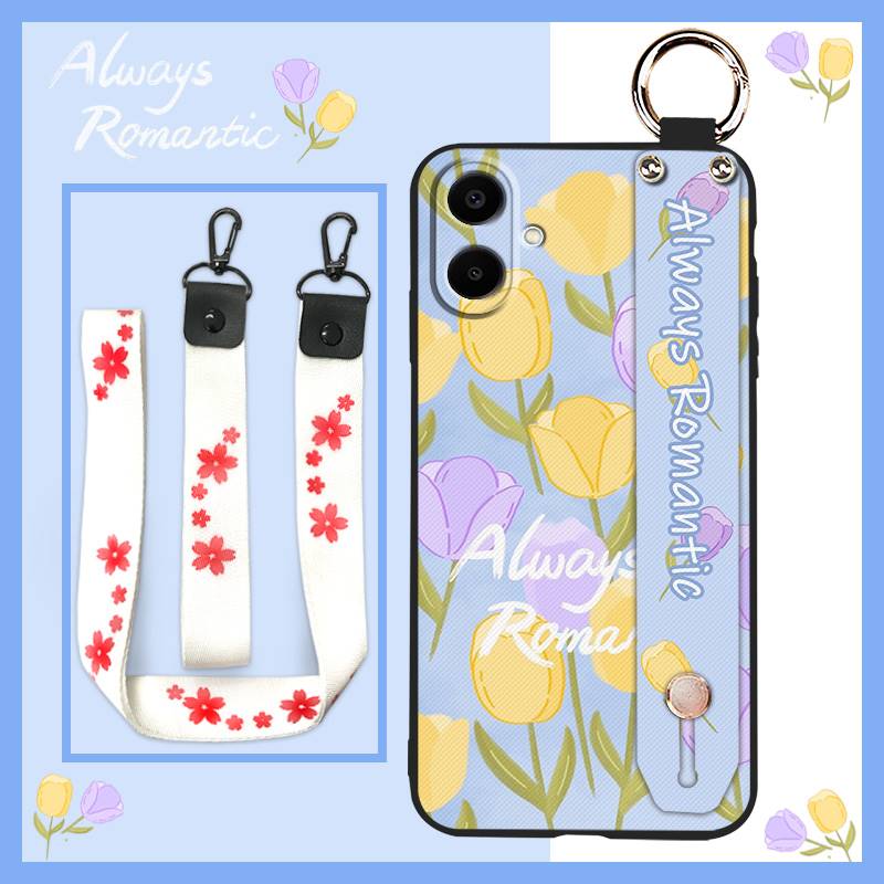 Shockproof Fashion Design Phone Case For Samsung Galaxy A06/SM-A065F/M Back Cover Durable Wristband Ring Wrist Strap