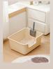Extra Large Splash-Proof Open Cat Litter Box for Indoor Kittens