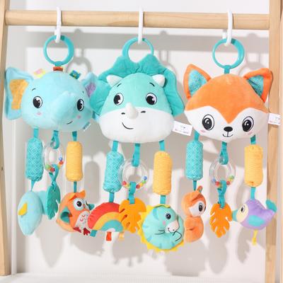Jouets suspendus pour bébé 0 3 6 12 mois Arc-en-ciel Jouet d'activité Animal en peluche Jouet pour poussette Siège auto bébé Berceau Voyage Jouet sensoriel pour bébé