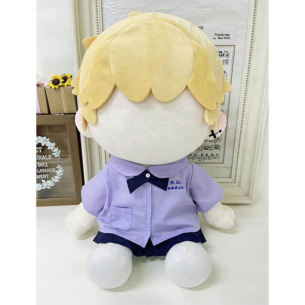 Niannyyhouse 40cm Plush Toy with Clothes, Bow Tie, Necktie, Dress Shirt, Skirt, Pants, School Uniform, and Accessories (Purple-2)