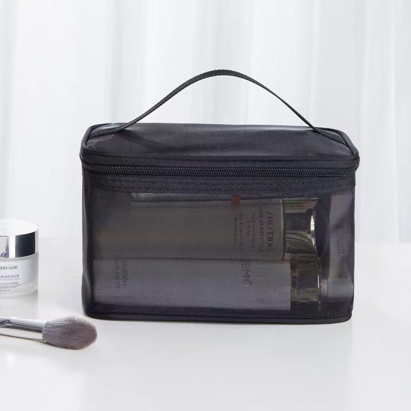 Large Mesh Makeup and Toiletry Bag - Portable, Travel-Friendly, Customizable Logo