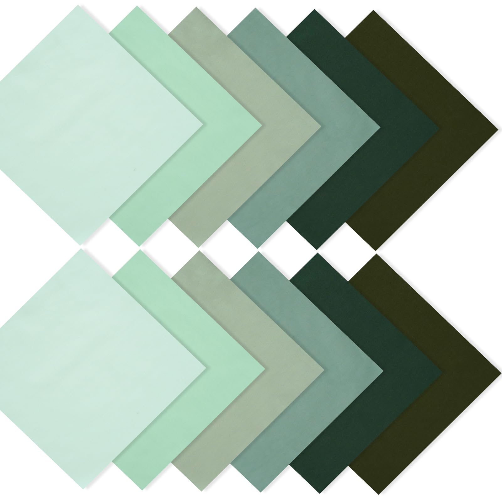 

Patchwork Printed Cut Cute Lucky DIY Set of 6 Green 12-Piece Fabric, Plain, 100% Cotton, Fabric, 25x25cm, Cloth, Scraps, Bag, Crafts, Colors,