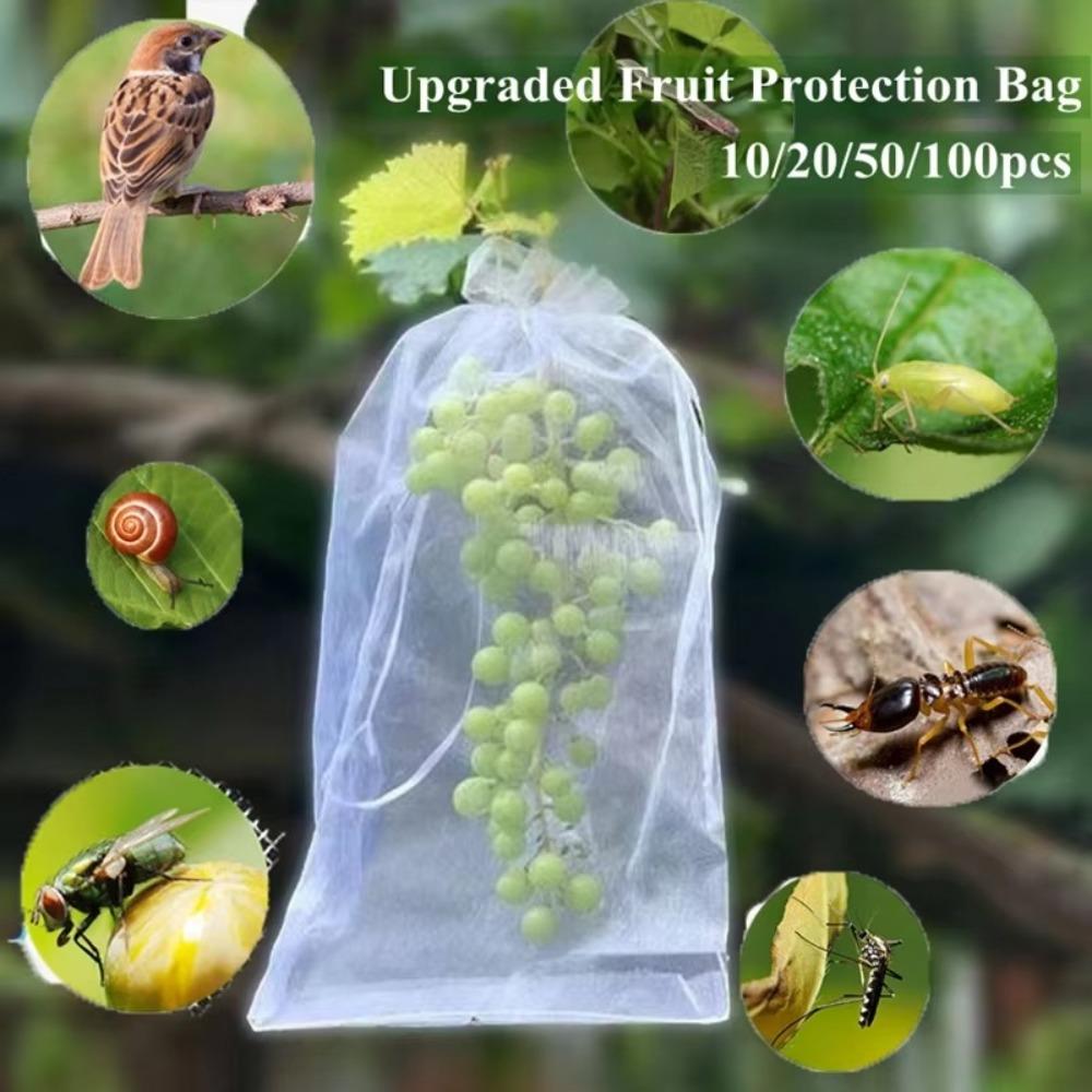 100pcs Breathable Grapes Fruit Grow Bags White Grape Protection Cover Plant Grow Bag  Garden Tools