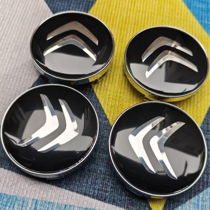 4PCS Citroën Center Caps 60mm - Compatible with C4/C4L/C2/C6/C-Elysée/C5 X/C5/C5 Aircross Wheel Hub Logos 60mm чёрный