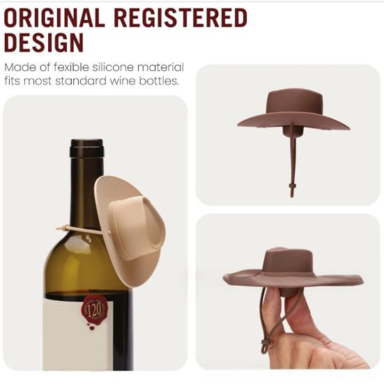 Kovbojský klobouk Zátky na víno Silikonové zátky na láhev Vzduchotěsné těsnění Opakovaně použitelné Korky na víno Pasují na standardní šampaňské láhve