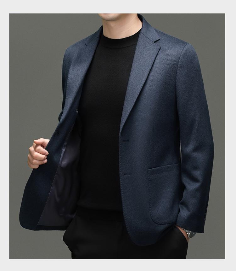 Costum Business Casual Premium pentru Bărbați din Lână, Cașmir și Mătase pentru Toamnă/Iarnă