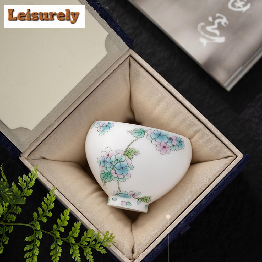 Sheep Fat Jade White Porcelain Teacup Handmade Porous Roasted Tea Bowl Personal Master Cup Meditation Cup Mugs Kung Fu Teaware
