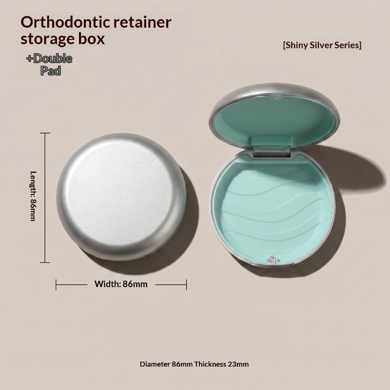 1Pcs Dental Retainer Case with Mirror BPA-Free False Teeth Protective Aligner Tray Storage Box for Adults Kids Oral Care