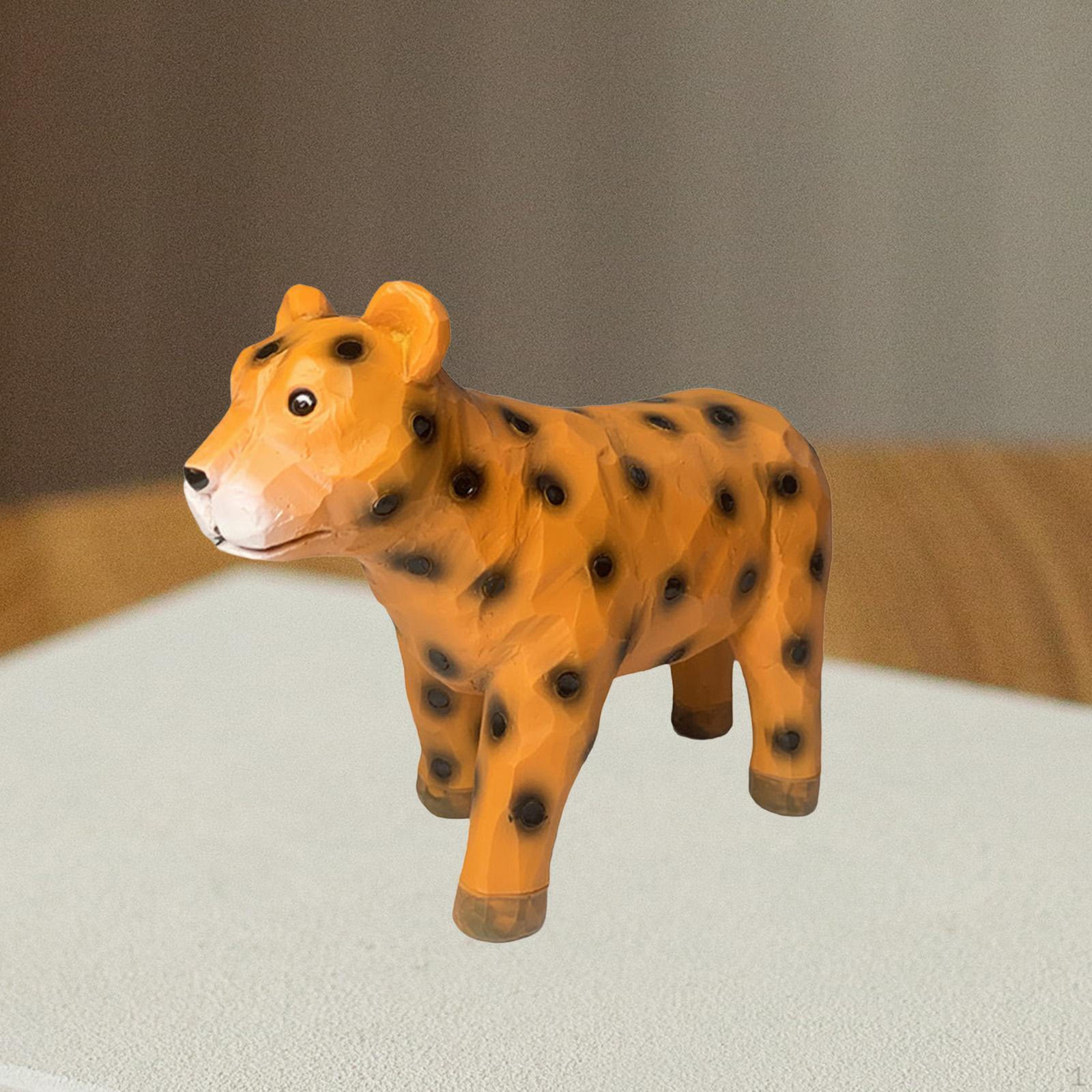 Leopard Model Resin Figurine 5.9x2.1x4.3inch Handmade Craft Multipurpose Tabletop Ornament Animal