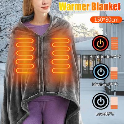 Nylon Electric Heated Blanket Winter USB Heating Blanket Camping Warm Sleeping Bag Liner Outdoor Shawl Thermal Sleeping Blanket