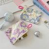 Creative Mini Lipstick Key Cosmetic Bag Zipper Flower Pattern Coin Purse Data Cable Storage Pouch for Women Girls