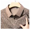 Mens Long Sleeve Jacquard Polo Shirt Business Casual Spring Autumn Top