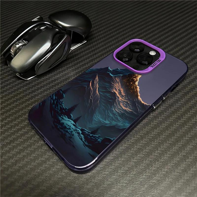 Mountain Landscape Design Phone Case for iPhone 16 16e 15 14 13 12 11 Pro Max XR SE2 X XS 7 8 Plus Shockproof Matte Cover Funda