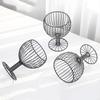 Fruit Basket Vegetable Bowl like Wine Cup Geometric Hollow Iron Crafts Home Livi X3UC