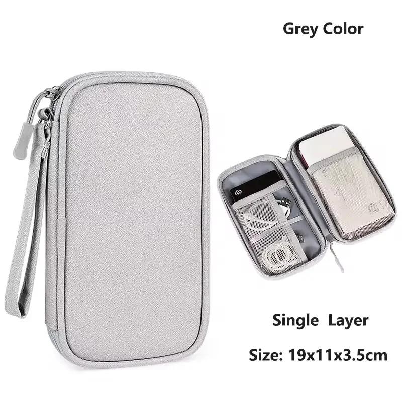 Data Cable Storage Bag Waterproof Portable Carry Case Layers Storage Bag Travel Organizer Bag for Cable Cord USB Charger