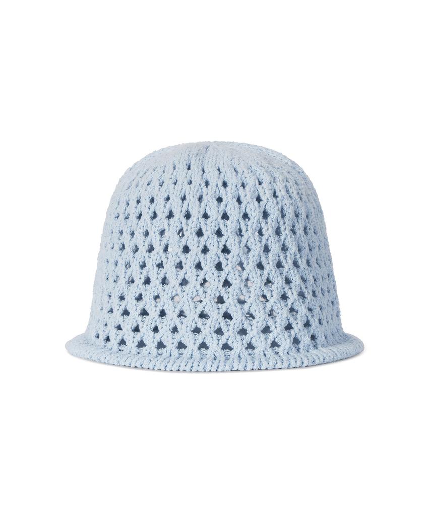 Bajal Vz Long Label Punched Knit Bucket Hat Sky