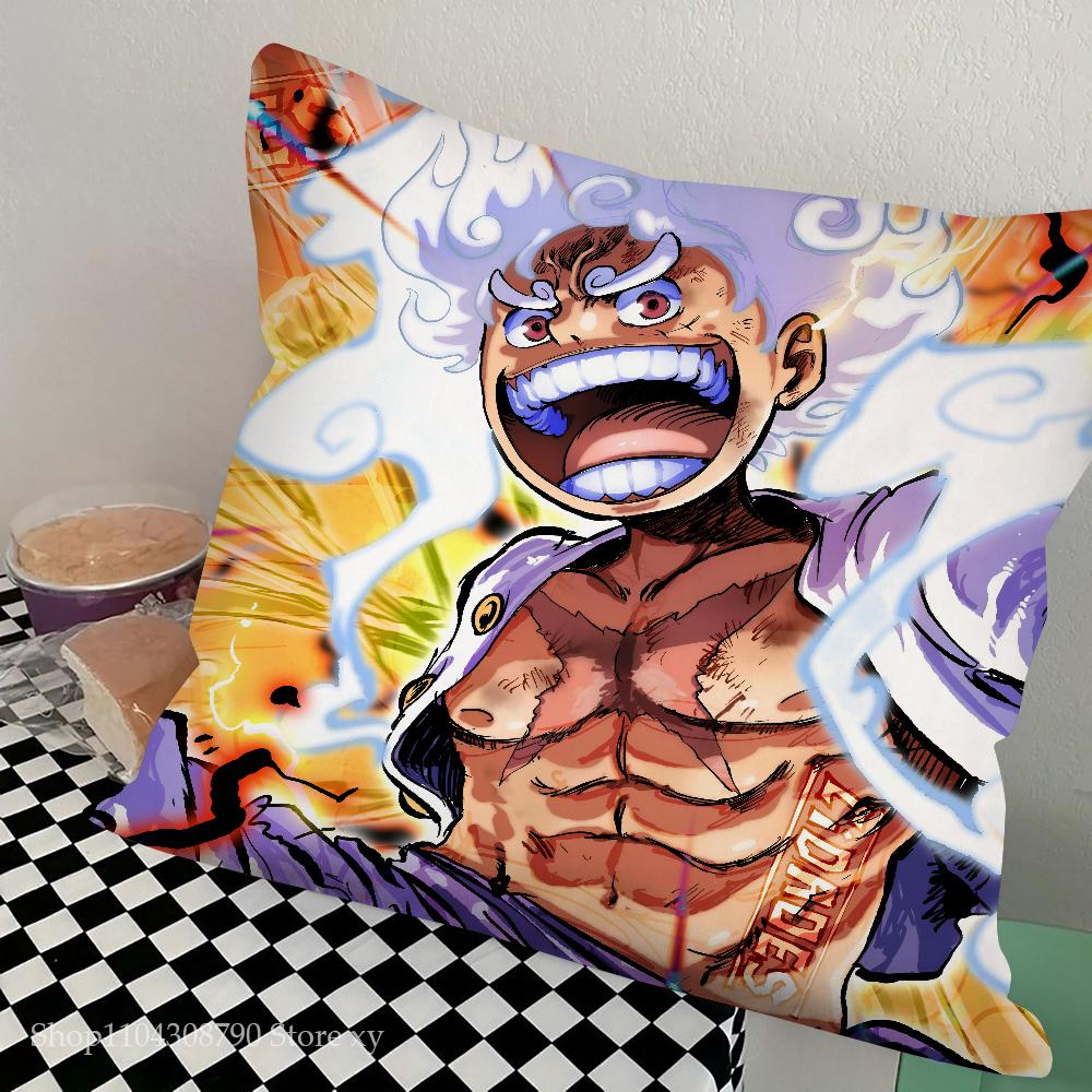 One Anime Pieces Monkey D. Luffy Pillow Case Fashion Square Pillowcase Bedroom Sofa Room Ins Decoration Leisure Cushion Cover