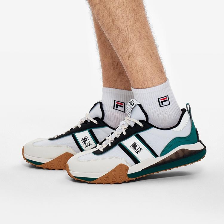 Fila Brick Textile, Leather Low Top Casual Shoes Men's White Black F12M231125FWA