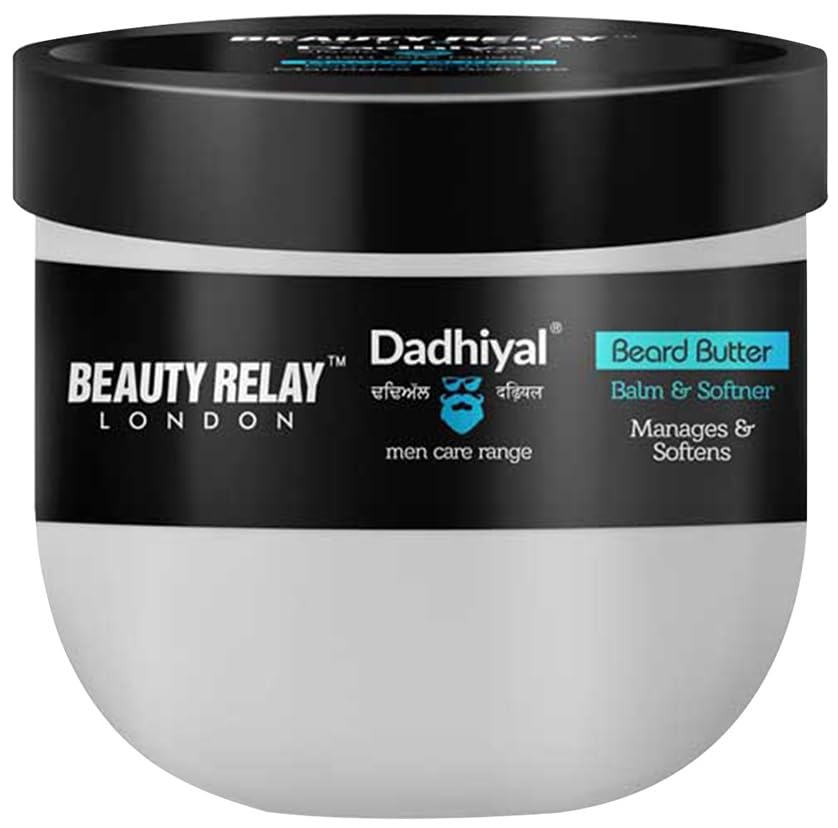 Beauty Relay London Dadhiyal Soft Beard Butter Balm with goodness of Virgin Coconut Oil, Almond Oil, Candelilla Wax, Kokum Butter. Deep conditionin