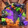 Bonropin 175pcs Halloween Balloon Garland Arch kit with Black Orange Green Purple Balloons Spider Balloons Halloween Foil Balloons for Halloween