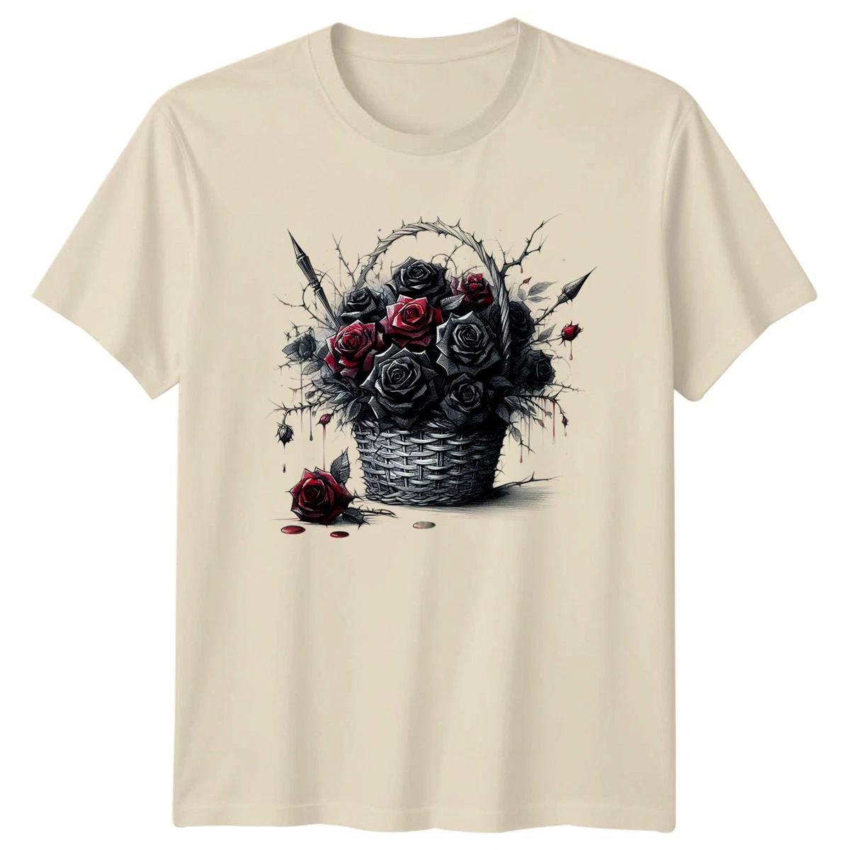 Roses Basket Floral Graphic Mens T-Shirt Womens Tee M