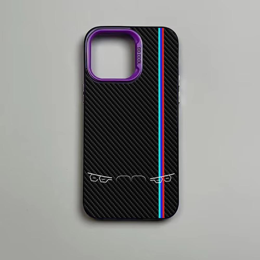 Cool Car Lights Carbon Fiber Pattern Phone Case Is Suitable for iPhone17 16 15 14 13 12 11ProMax Shockproof and Anti-fingerprint