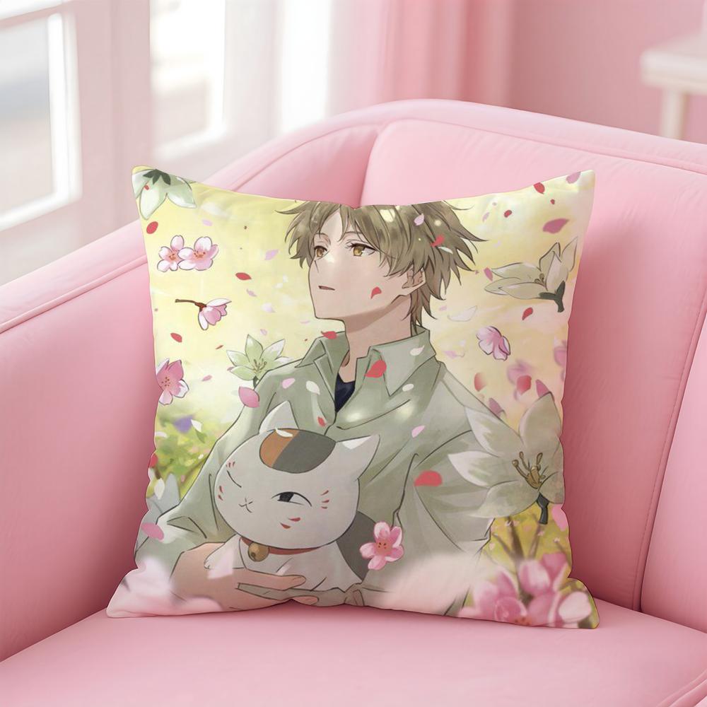 N-Natsume'S Bo-Ok Of Friends Anime Cushion Cover Pillowcase Short Plush Invisible Zipper Room Sofa Cushion Cover