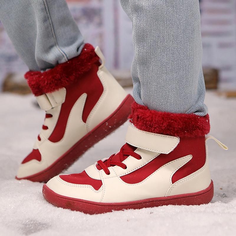 Mode 2024 Kinder-Schneestiefel mit breiter Spitze und Barfußsohle | Minimalistische Winter-Sneaker für Jungen/Mädchen | Warme Stiefel für Mädchen und Jungen, für Kleinkinder, kleine und große Kinder