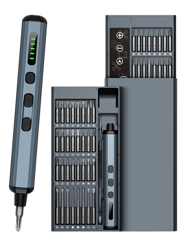 

Набор прецизионных электрических отверток 68 в 1, беспроводной, 64 прецизионных сверла S2, 5 настроек крутящего момента, светодиодный ручной набор инструментов для ремонта золотой